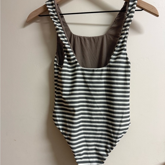 Acacia Swimwear Brown and White Striped Fabric - Picture 2 of 4